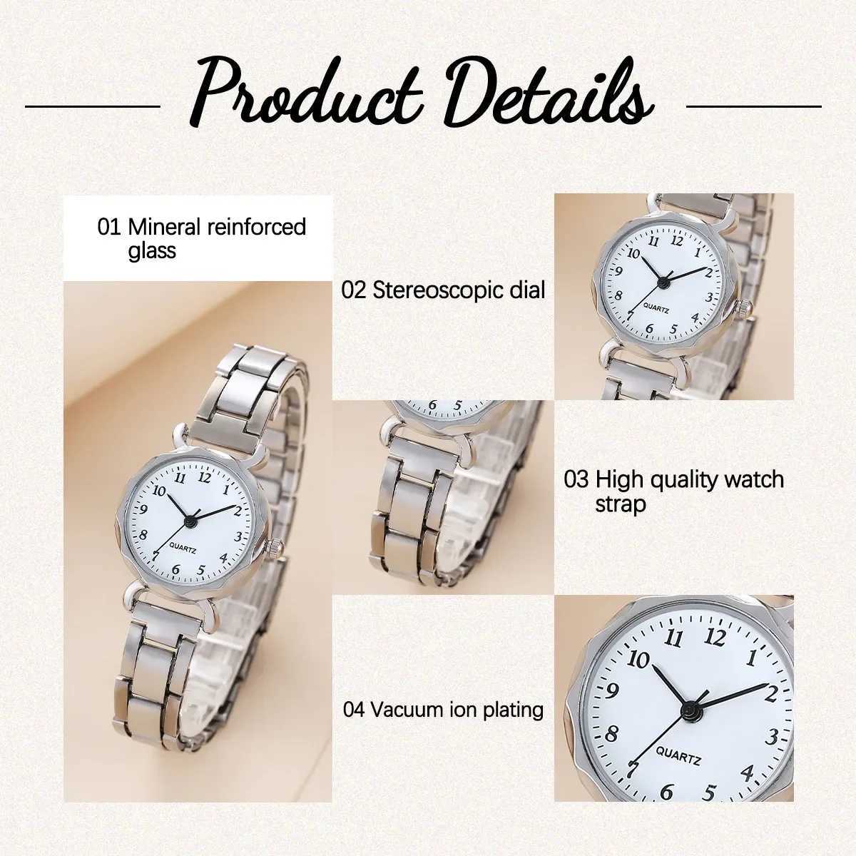 1Pcs Girls Cute Little Fresh Silver Digital Steel Quartz Watch Junior High School Girlfriends Birthday Christmas GiftX240920