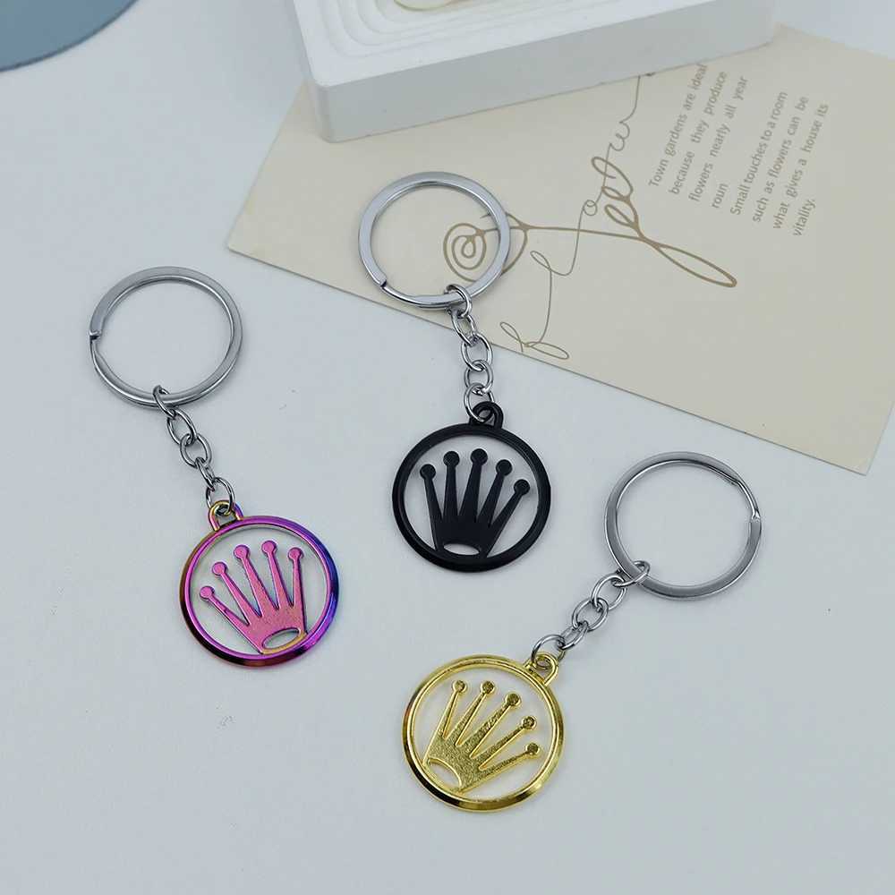 Fashion Sweet Alloy Crown Pendant Keychains Bag Ornament Keyrings Car Trinket Accessories Key Holder Decor Jewelry GiftX240919