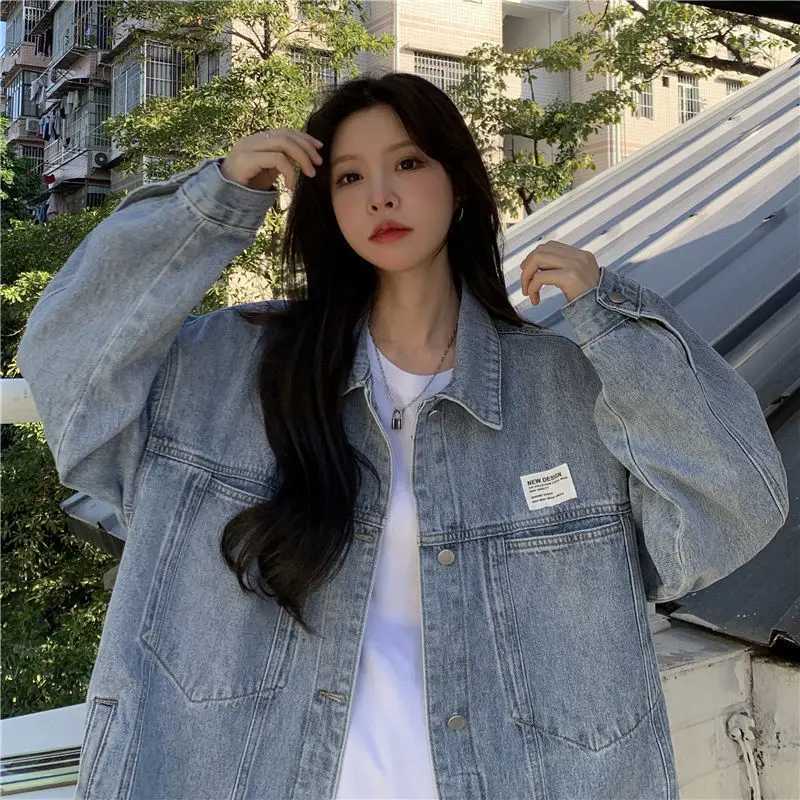 2023 New Womens Denim Jacket Womens Spring and Autumn Season Coat Retro Loose Denim Womens Coat Fashion Womens CoatX240920