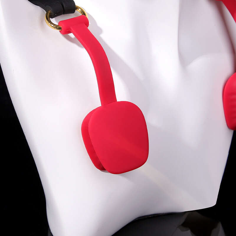 SM Sex Props 4-piece Set: Genuine Leather Traction Collar, Bell, Milk Clip, Silicone Mouth Plug, Alternative Sex Supplies, Hair Replacement