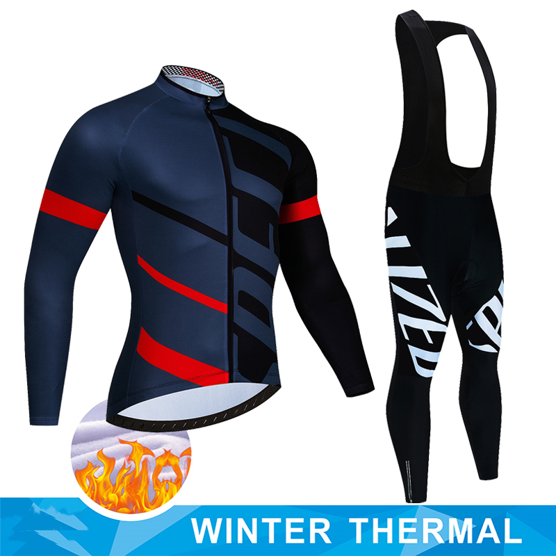 Pro Team Winter Cycg Jersey Set Bicycle Sportwear Suit MTB Uniform Ropa Ciclismo Road Bike Clothing Bicicleta Long Bib Pants