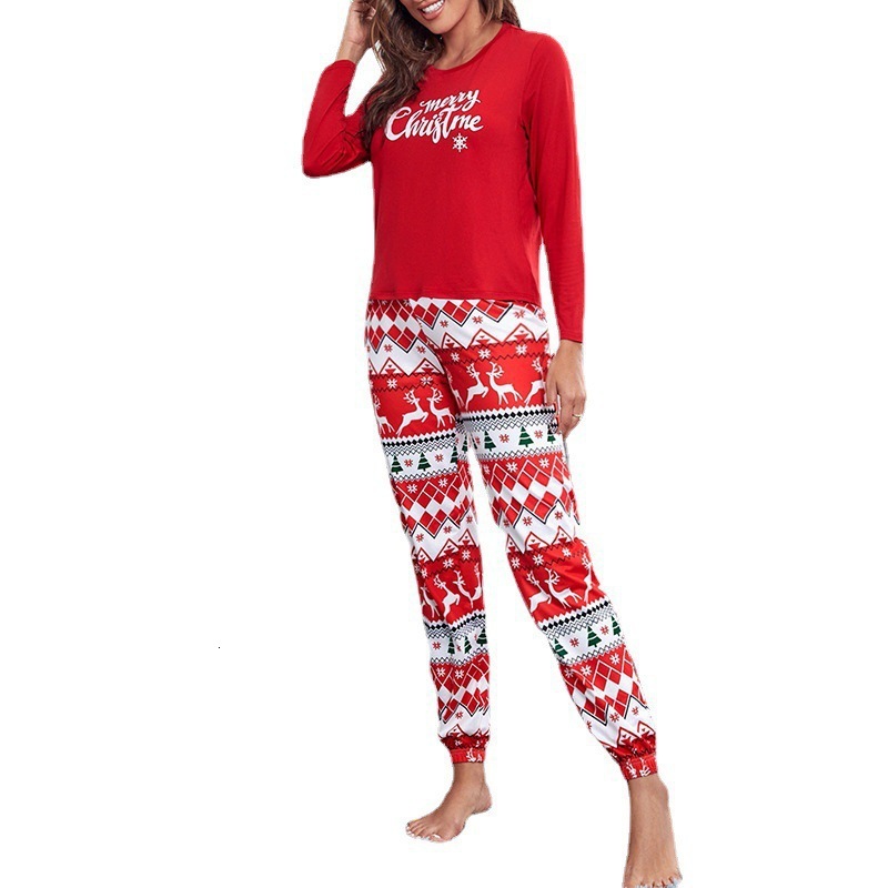 Christmas home outfit, women's sleepwear long sleeved set, casual and fashionable sleepwear, loose lace up, camouflage color printing