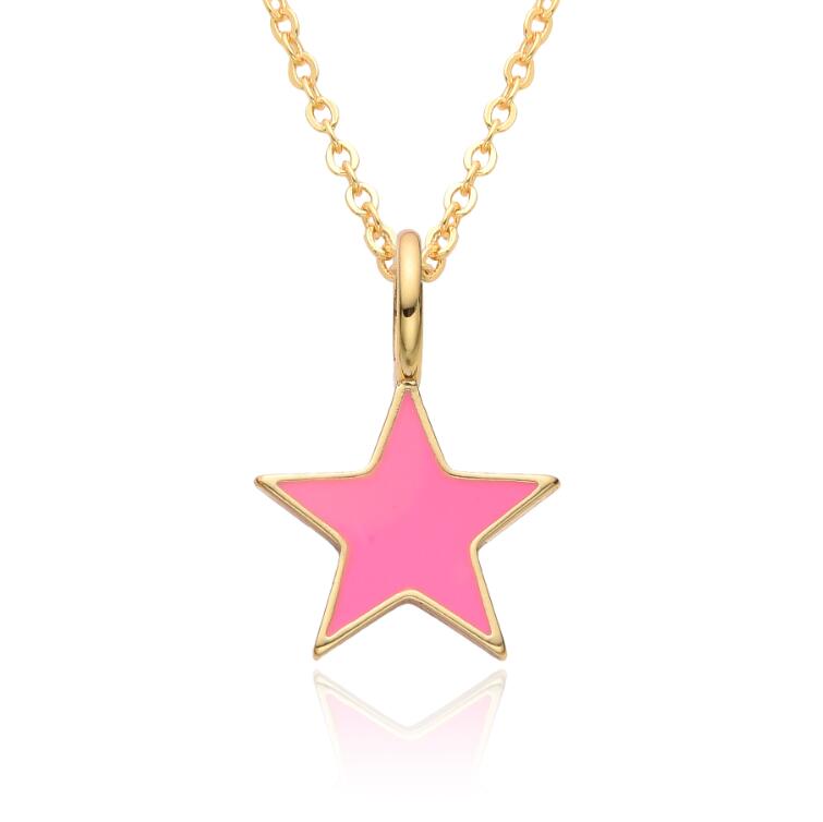 20Style Vintage Simple Colorful Drip Oil Star Round Pendant Necklace Women Girl Necklace Wedding Party Gift Fashion Accessories