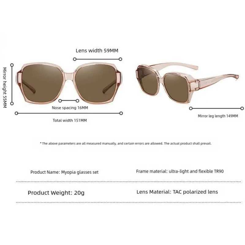 Vintage Men Sun Glasses Wears Over Prescription Glasses Square Shades Fit Over Sunglasses Polarized UV400 Sunglasses for DrivingX240920