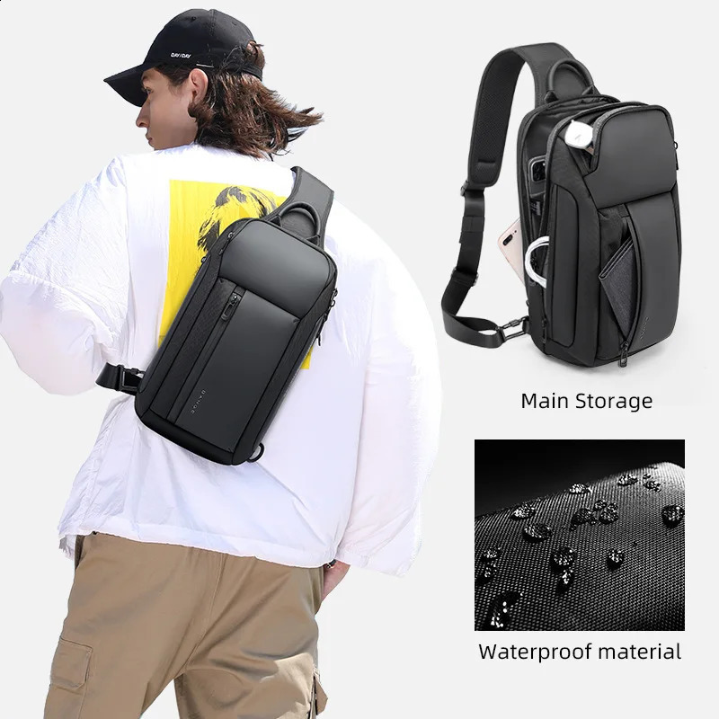 Bange Oxford Fashion Waterproof Chest Bag Cross Body Mens Model Casual Shoulder Large Capacity 240919