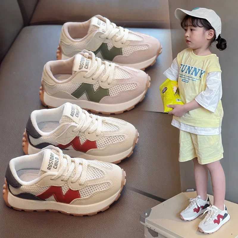 New Spring Autumn Children Sneakers Girls Anti-slip Single Mesh Shoes Boys Breathable Sneakers M240920