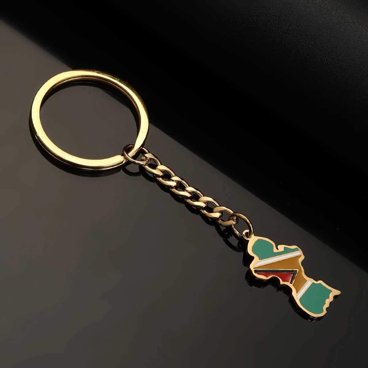 Stainless Steel Guyana Map Flag Keychain Women Girls Guayana Jewelry Republic of GuyanaX240919
