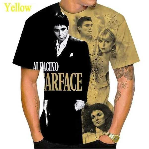 New fashion movie scar face 3D printed T-shirt summer mens casual Harajuku style T-shirt oversized street childrens Y2k top CL240913