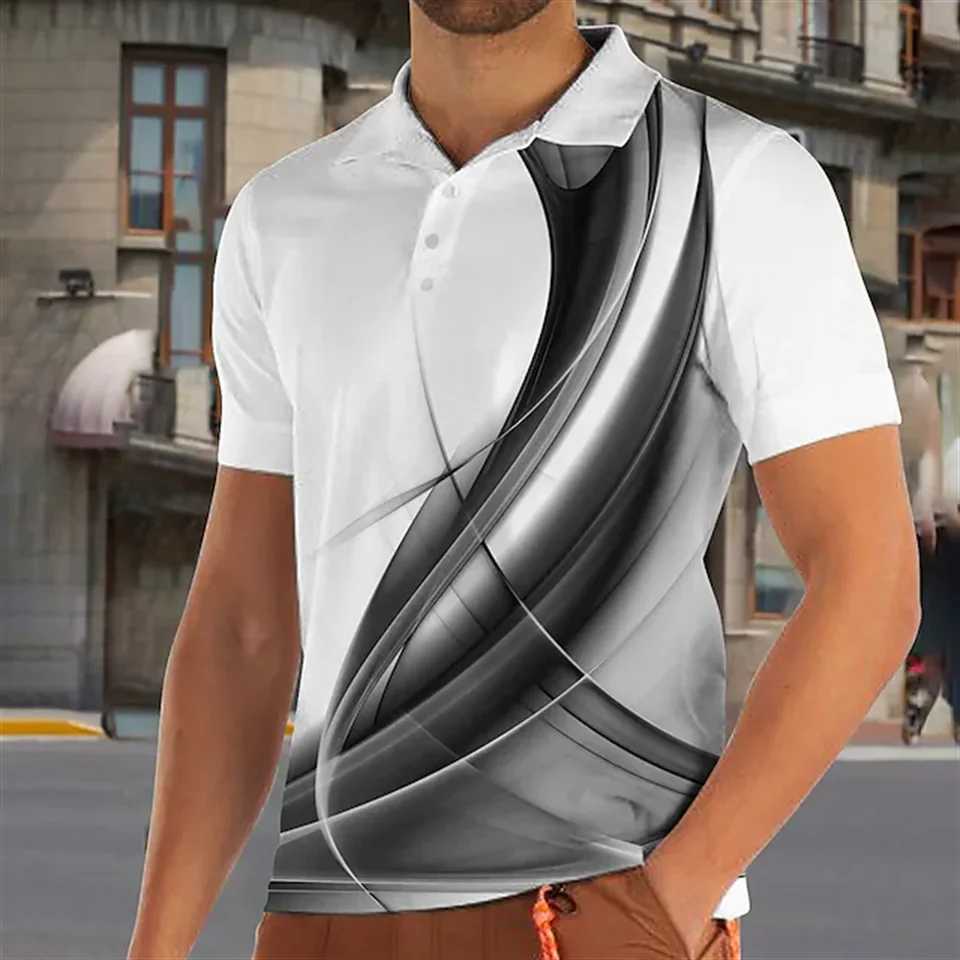 Summer Mens Polo Shirt Color-coded Short Sleeve Tshirt Mesh Breathable Business Lapel Tops Tee Fashion Striped T Shirt For BoysX240920