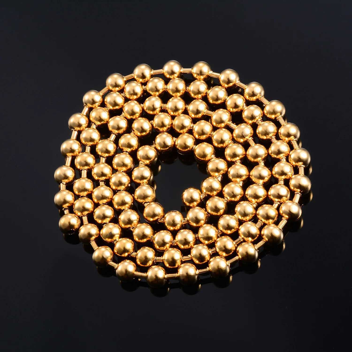 1.2mm-4.0mm Gold Color Stainless Steel Ball Chain Round Beads Necklace Jewelry Accessories for PendantX240919