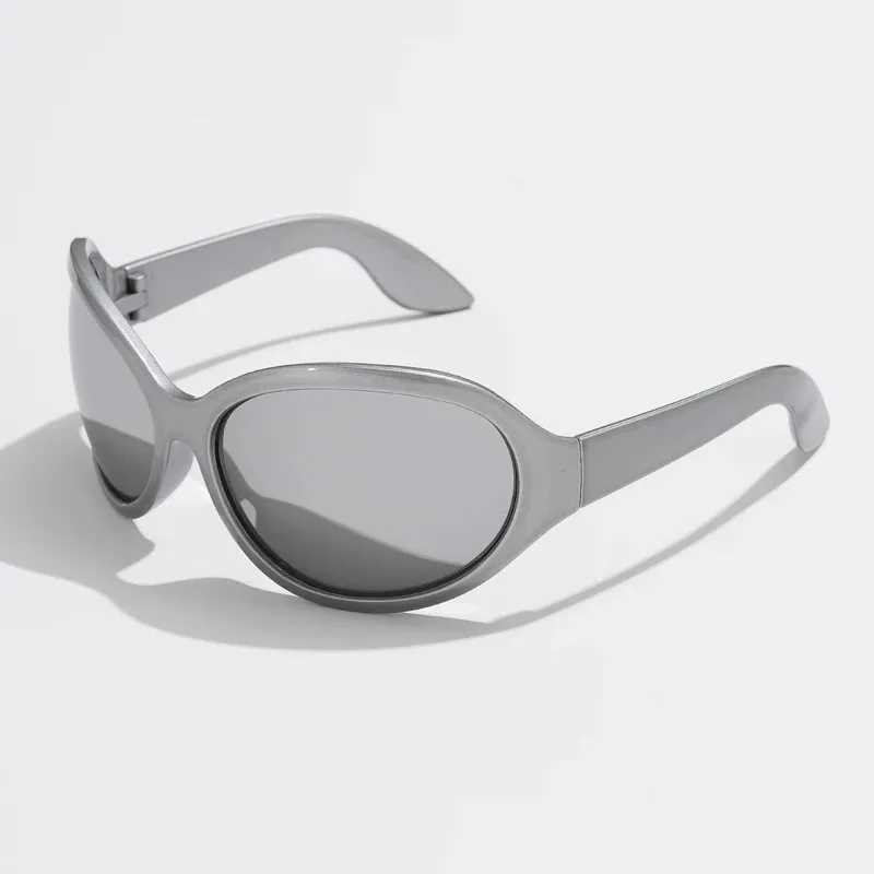 Fashion Brand Y2K Punk Sunglasses New Women Men Oval Sports Sun Glasses Female Oversized Black Shades Eyewear UV400X240920