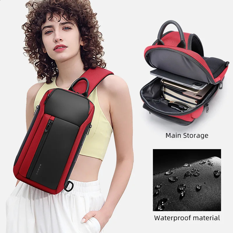 Bange Oxford Fashion Waterproof Chest Bag Cross Body Mens Model Casual Shoulder Large Capacity 240919