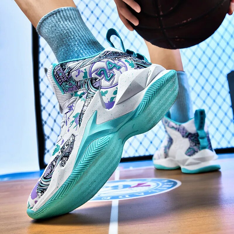 Men's Basketball Shoes Lightweight Breathable Sneakers Non-slip Training Basketball Tennis Shoes Sports Casual Basket Boots