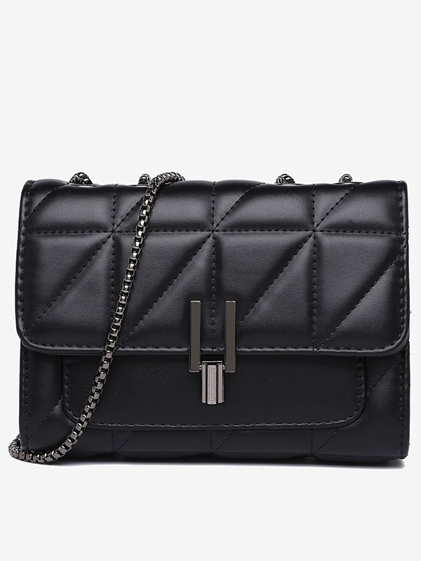 Elegant Women's Lingge Bag with Chain Strap - Versatile Single Shoulder & Crossbody Design
