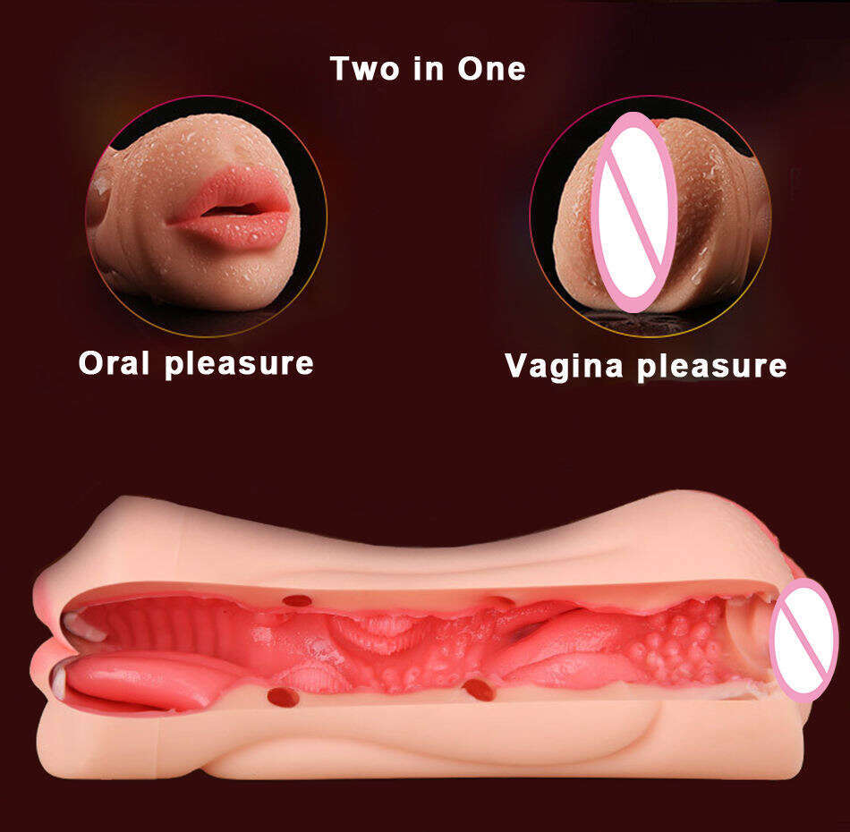 3D Realistic Vagina Masturbator Oral Mouth Aircraft Cup pocket Pussy Intimate Deep Throat Double Hole Sex Toy for Men