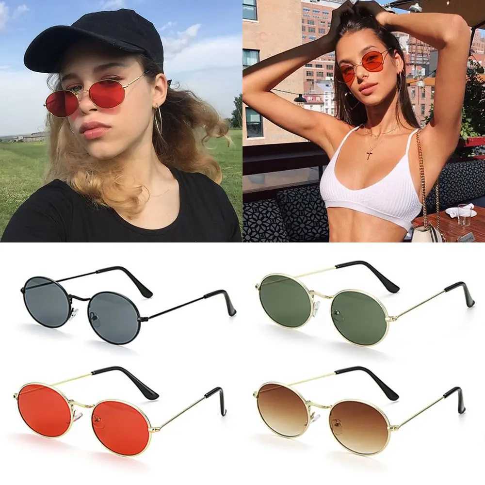Women Steampunk Oval Sunglasses Gold Silver Small Frame Retro Sex Round Sunglasses 400UV Gradient Mirror Glasses Driver GogglesX240920