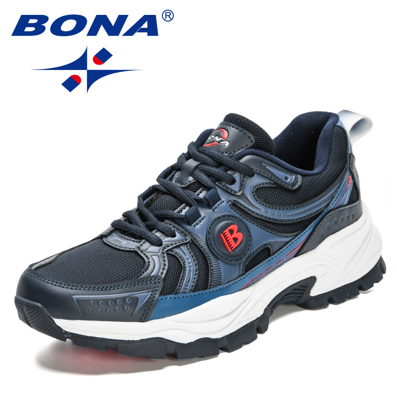 BONA 2023 New Designers Action Leather Mesh Jogging Men Breathable Running Shoes Walking Sports Sneakers Athletic Trainers 202