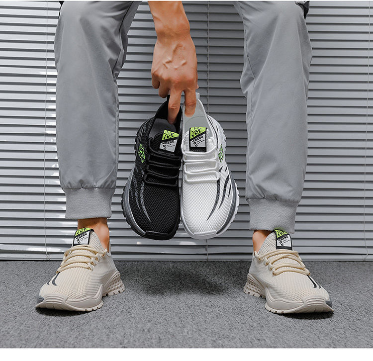 Korean New Version Men's New Casual Breathable Mesh Comfortable Sneakers Lace-up Walking Shoes 1eb2