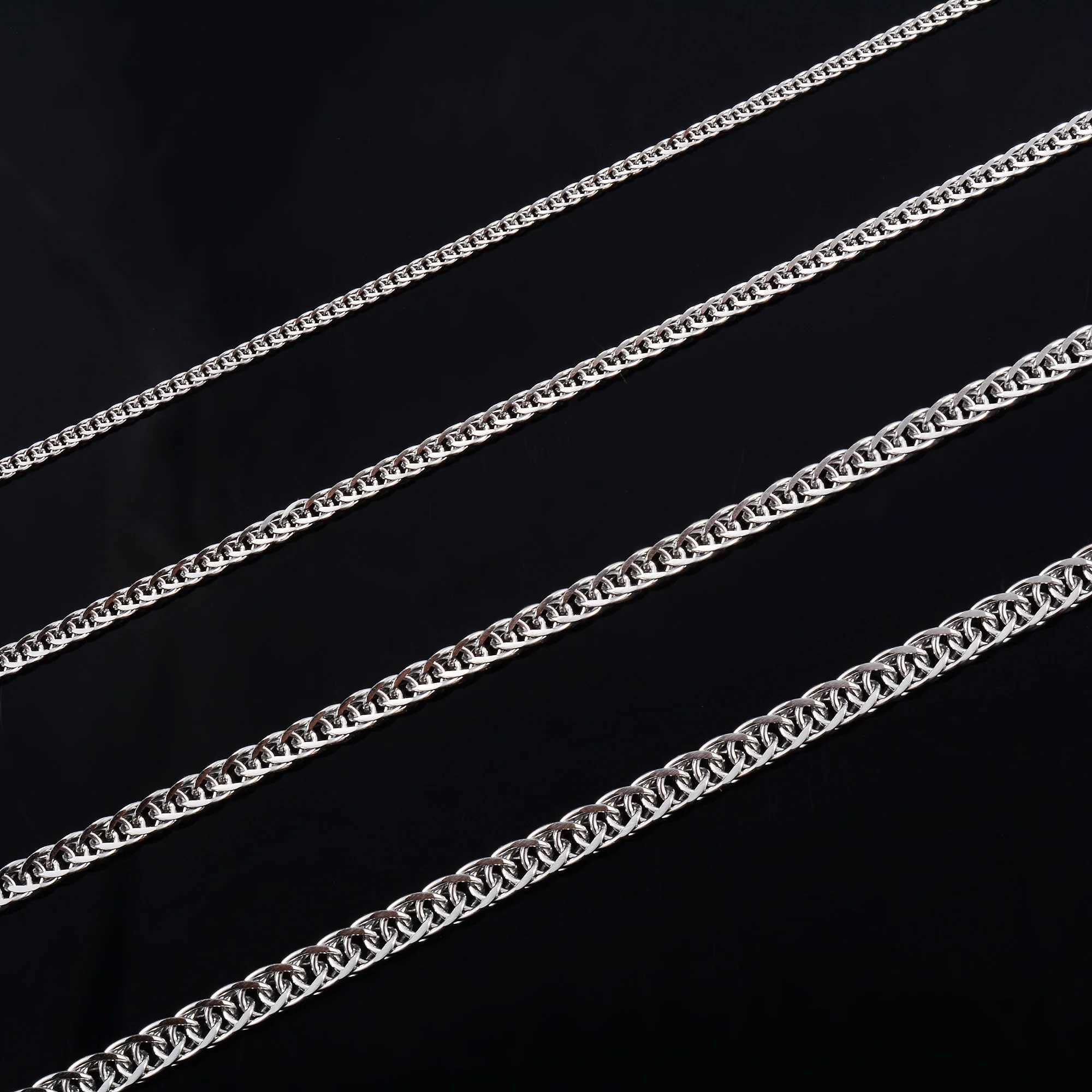 Stainless Steel Weaving Chain Long Necklace for Women Men Choker on Neck Collarbone Silver Color Waterproof Jewelry AccessoriesX240919