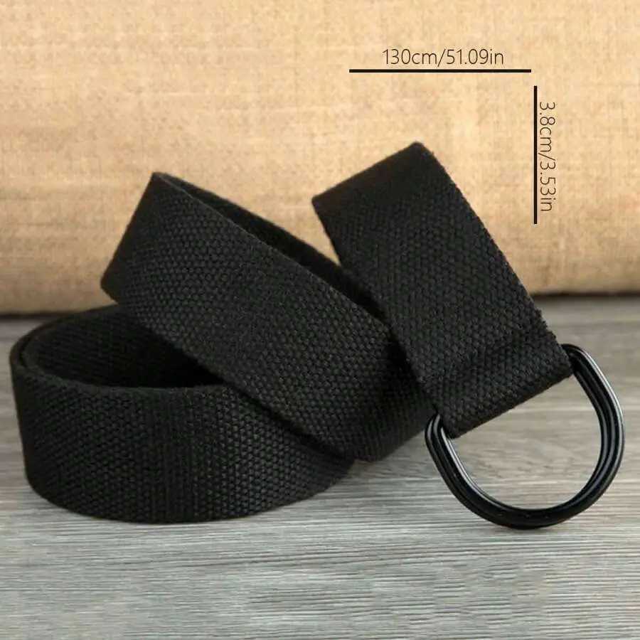Mens canvas belt with double loop buckle youthful and fashionable belt for casual wear W240920