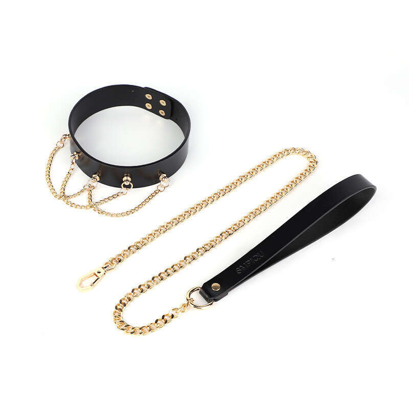 High end sex SM prop five nail chain sex collar traction female slave training restraint neck cover adult products
