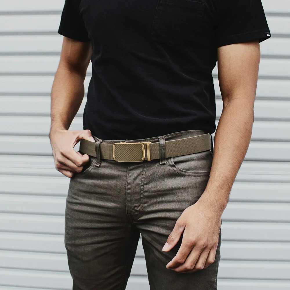 Mens new tactical strap with metal automatic buckle elastic strap casual nylon tool training strap mens Trouser strap W240920