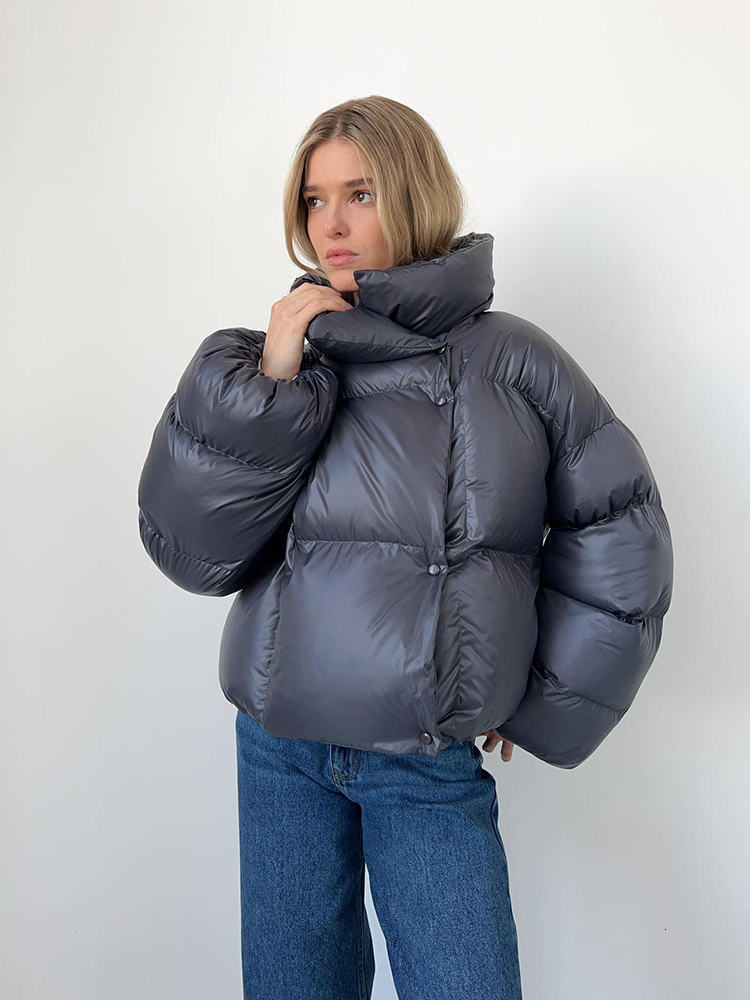 2024 Winter Cotton Padded Women's Streetwear Snow Parka Personalized Hooded Puffer Coat Zipper Outerwear