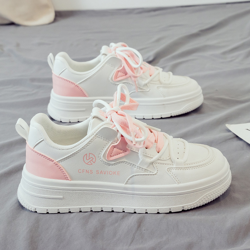 2024 spring new all-matching small white shoes female sports leisure father shoes ins trendy shoe network red