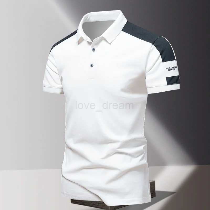 Mens POLO shirt summer ice silk high-end business casual short sleeved T-shirt solid color thin pure cotton lapel topXJ240920