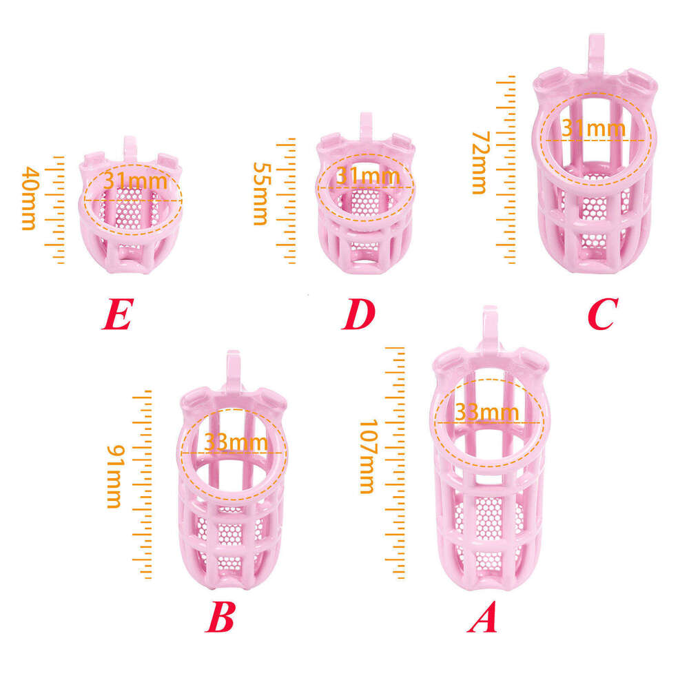 GF Male Chastity Device Wholesale Pink 3D Chastity Cage with 4 Size Lock Rings SM Lightweight Breathable Sex Toys