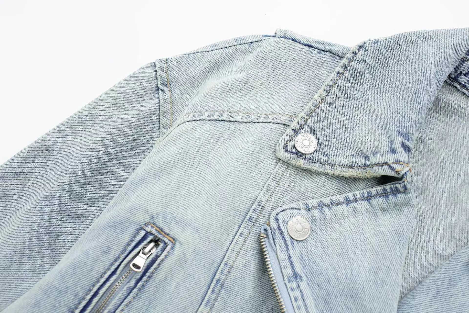 2024 Women Autumn Winter Denim Coat Lapel Long Sleeve Short Jackets Fashion Lady Luxury Chic Loose Streetwear Female JacketX240920