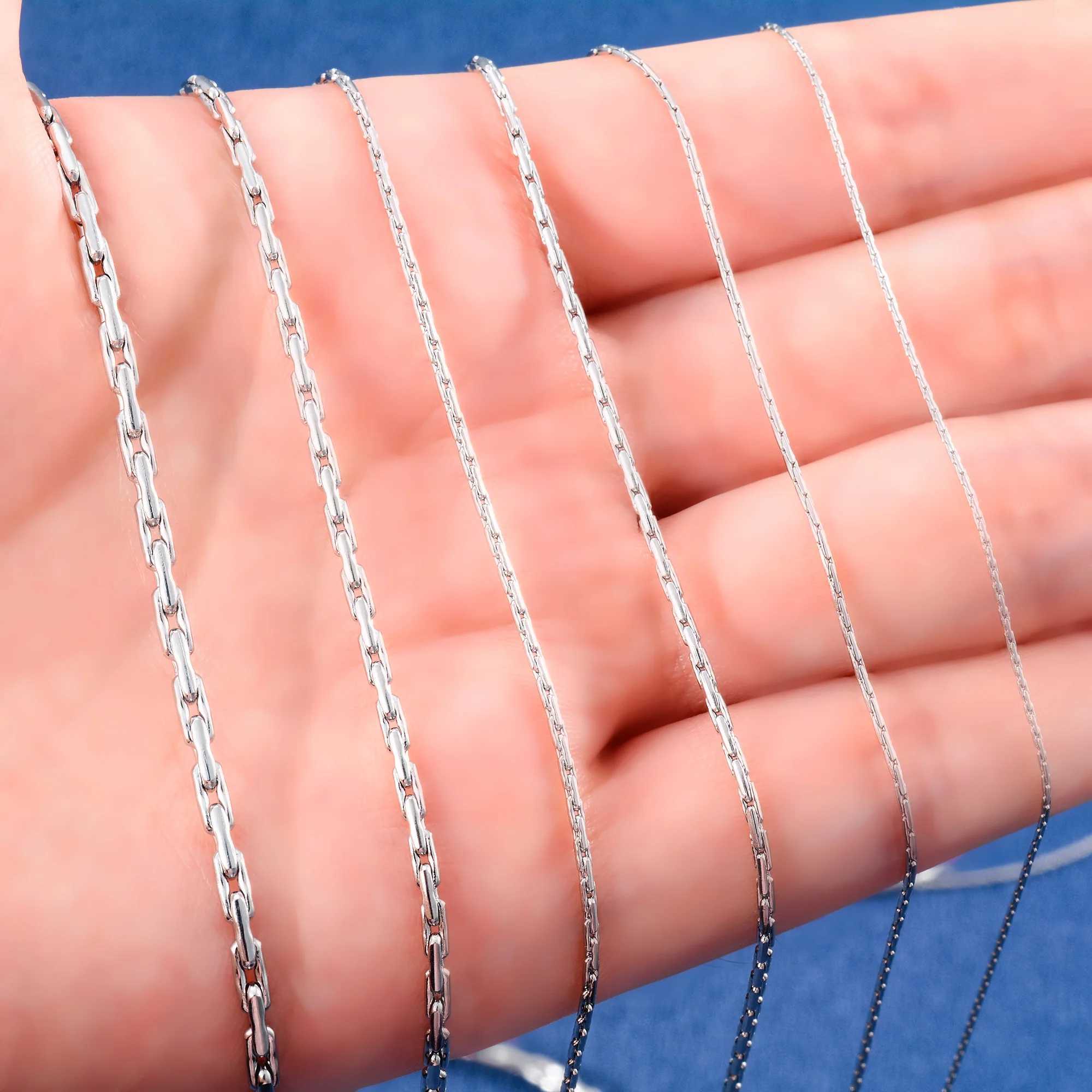Thin Necklace Cable Chain on the Neck 316L Stainless Steel for Women Mens Silver Color Choker Waterproof Jewelry AccessoriesX240919