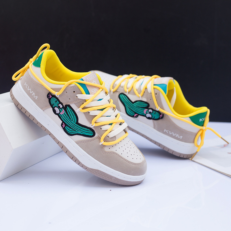 Cactus Shoes: Embroidered 2024 Men's & Women's Casual Skateboarding Shoes 4