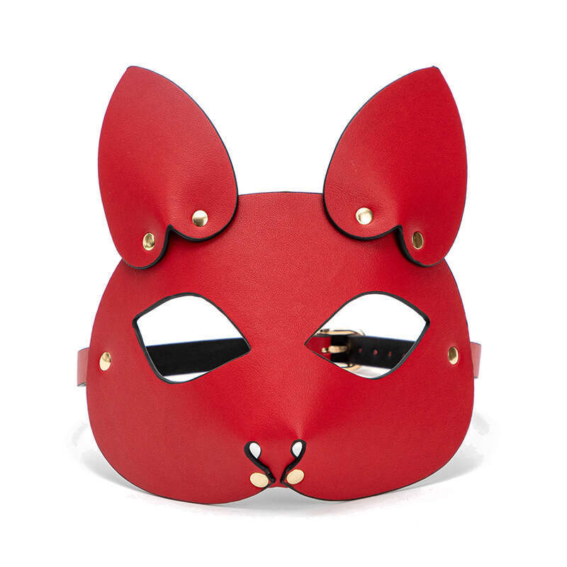 Multi person interaction, flirting, fun mask, ball mask, fun eye mask, black and red fox mask, alternative adult products