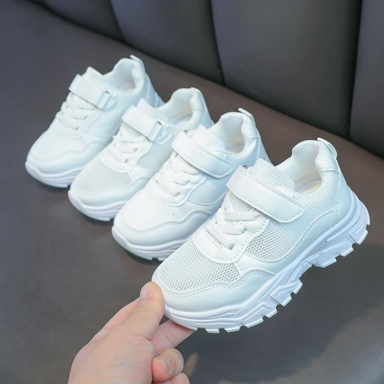 sports girls' white mesh breathable casual shoes, boys' Children's Day running shoes