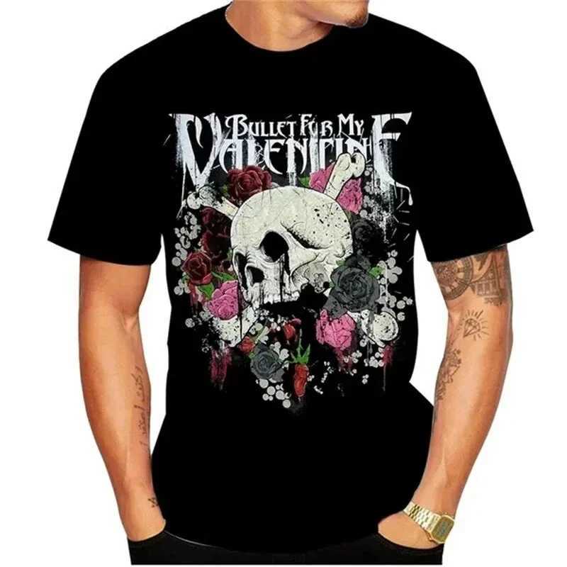 Bullet for My Valentines Day T-shirt Metal Rock Band 3D Printed Mens and Womens Casual Fashion Oversized T-shirt Top CL240913
