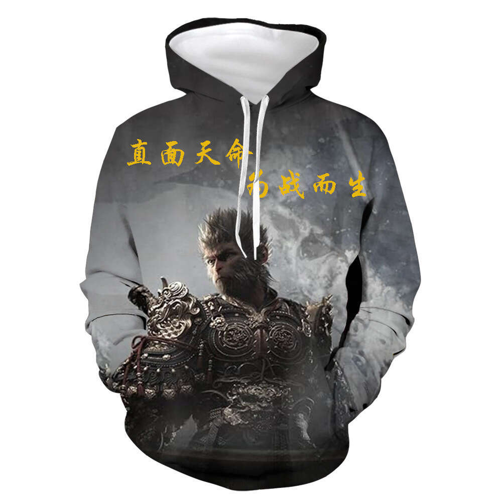 Men's Black Myth Wukong 3D Hoodie With Digital Printing, Cross Border Hoodie From Europe And America, Designed For Foreign Trade