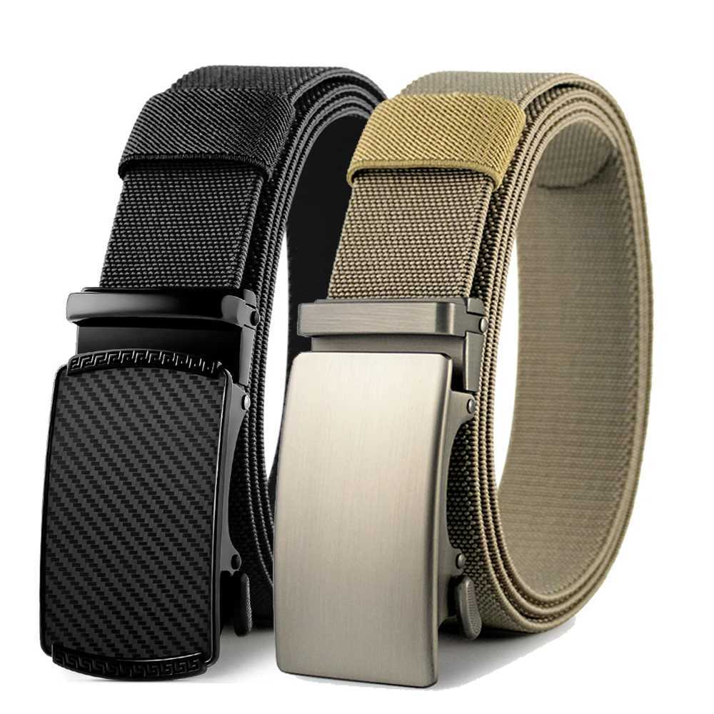 Mens new tactical strap with metal automatic buckle elastic strap casual nylon tool training strap mens Trouser strap W240920