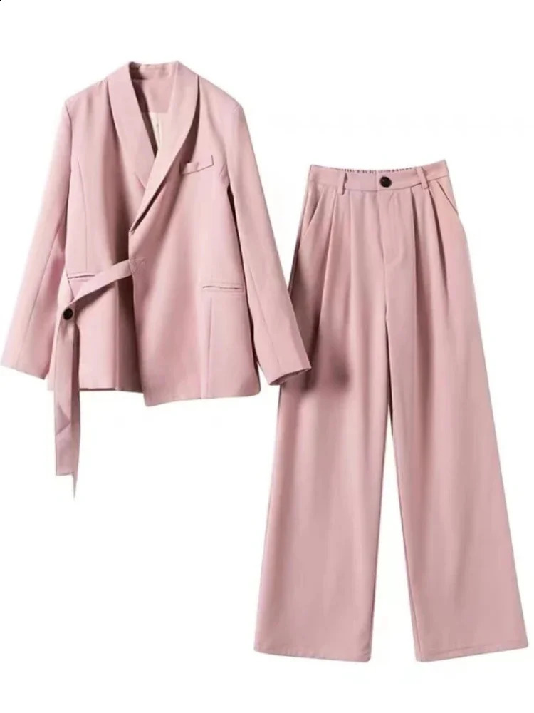 Korean Suit Set Women Version Temperament Professional Loose Relaxed British Style Two Piece Woman Clother 240919