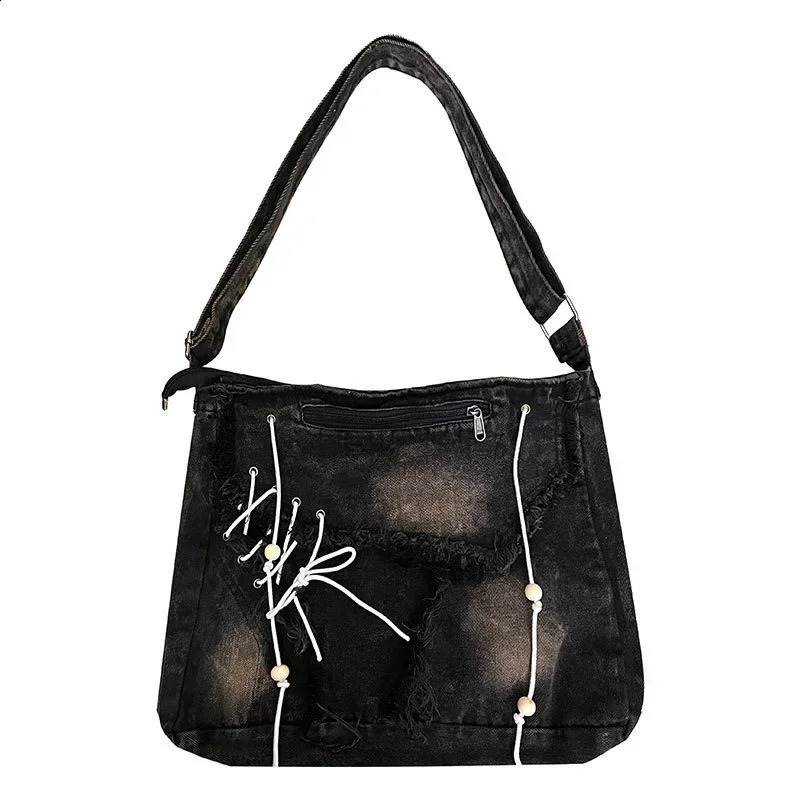 Laundry denim jeans womens casual handbag soft student large capacity retro shopping bag 9ba5