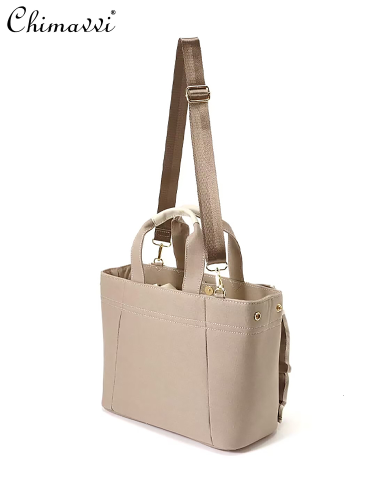 New Japanese Sweet Ruffles Canvas Large Capacity Mummy Bags Girls Women OL Portable Messenger Bag All-Matching Handbags