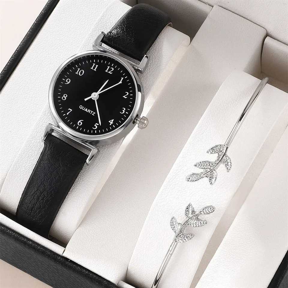 Luxury Ladies Bracelet Quartz Watch Women Watch Bracelet Set White Dial Simple Leather Luxury Ladies Watch Montre FemmeX240920