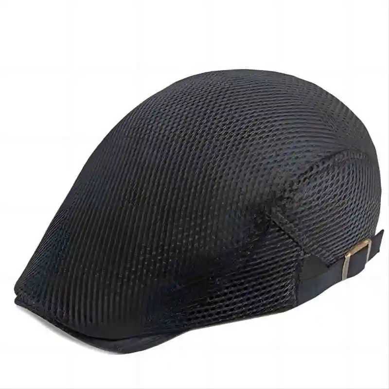 Beret Hat Womens Summer Thin Hollow Mesh Breathable Hat Mens Light Plate Retro Sunscreen Hat Forward HatX240919