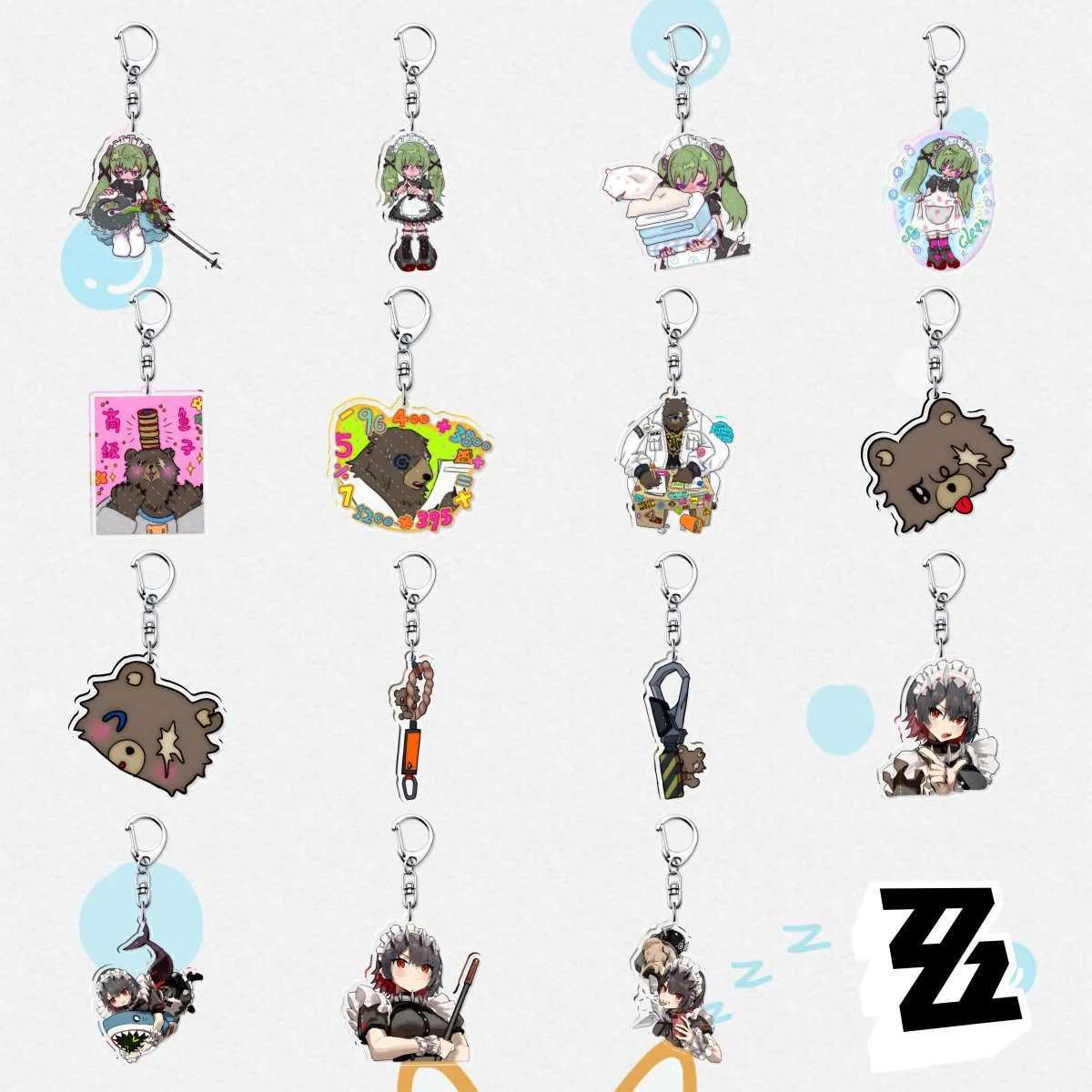 New Hot Game Zenless Zone Zero Nicole Demara Billy Kid Von Lycaon Keychains Pendant Car Key Chain Fans Gift AccessoriesX240919