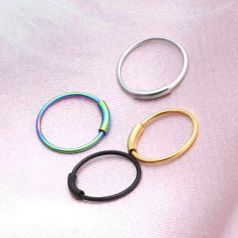 Fashion Surgical Steel Nose Hoop Nose Ring Stud Punk Style Body Piercing Jewelry Nose Lip Cartilage Tragus Helix Ear Piercing Y240921