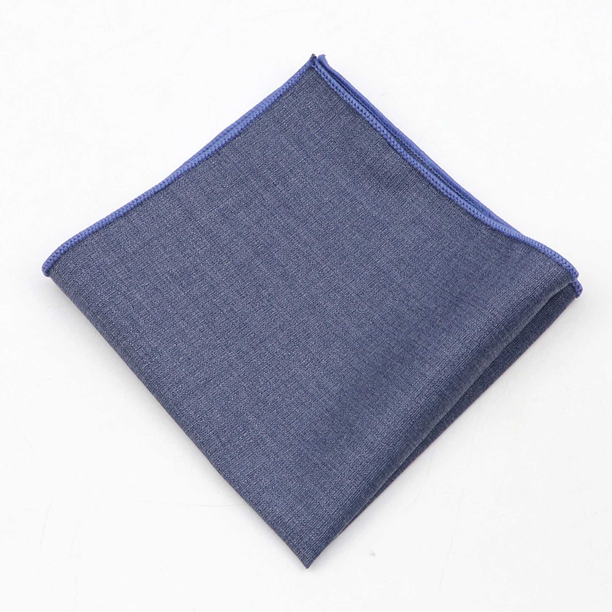 Solid color polyester bamboo fiber handle mens classic casual set pocket square mens black khaki blue towel gift W240921