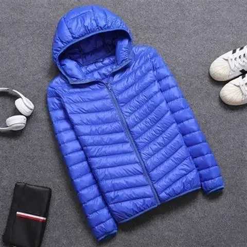 Winter thin down cotton jacket mens hooded sweatshirt slim fit warm jacket fashionable cut cotton jacket W240920