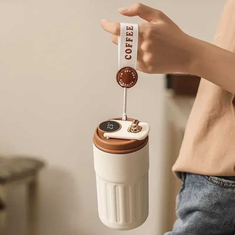 450ml Thermos Bottle Smart Display Temperature 316 Stainless Steel Vacuum Cup Office Coffee Business Portable Thermal Mug 240918