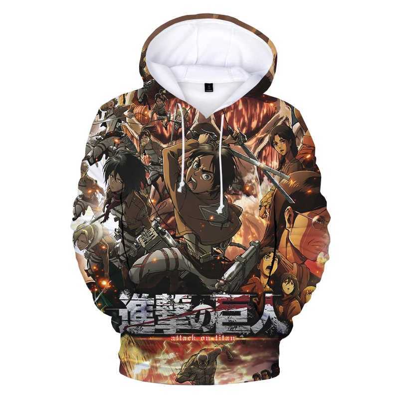New Attack Titan 3D Printed Hoodie Sportswear Mens Casual Long Sleeve Pullover Harajuku Street Clothing Anime Hoodie W240921