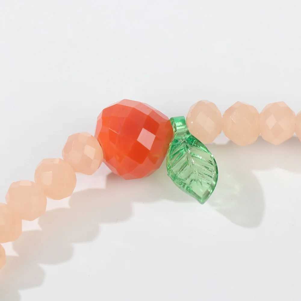 Fruit Crystal Beaded Bracelet Colorful Glass Crystal Stone Elastic Rope Bracelets Lovely Sweet Women Girl Bangles JewelryX240921
